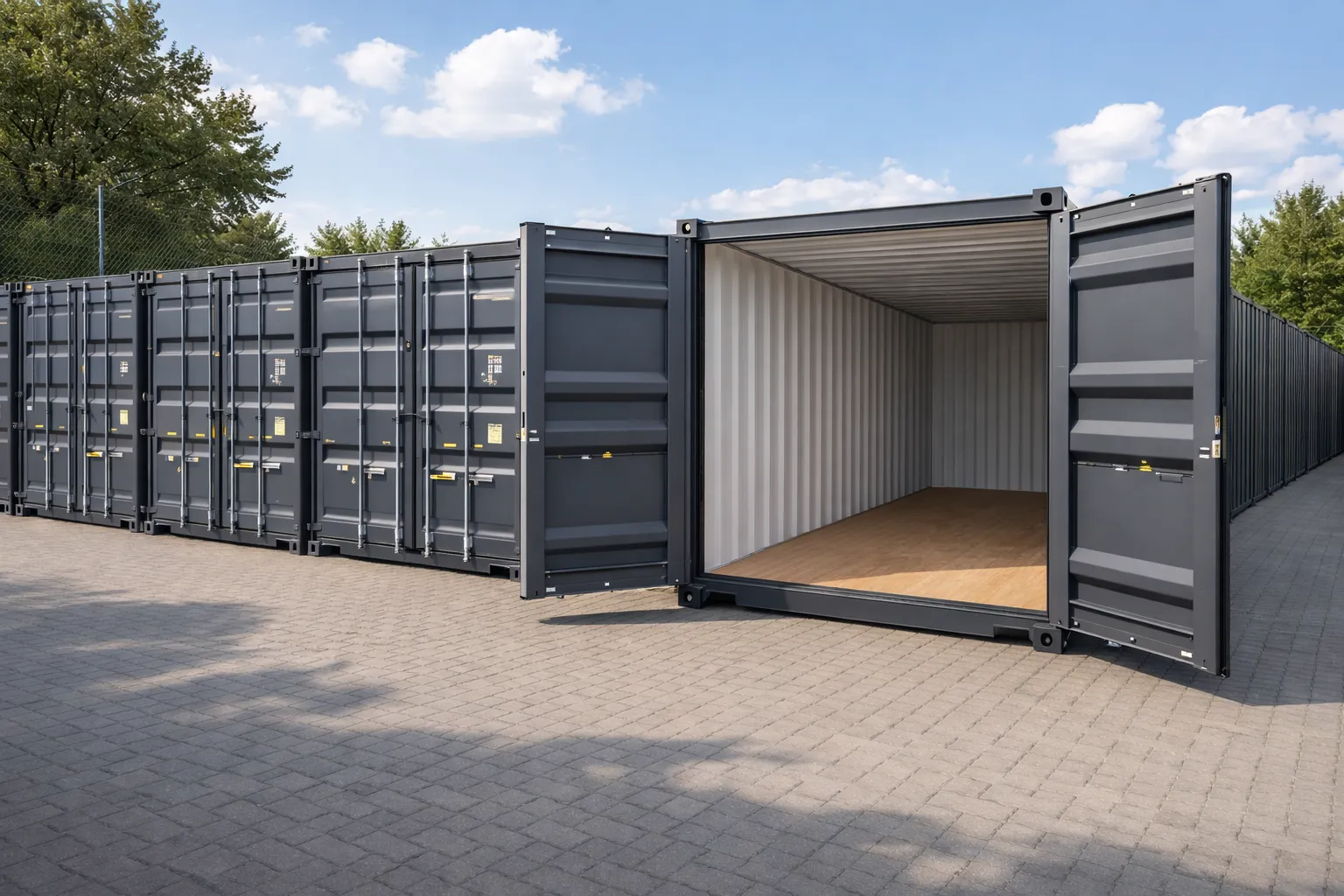 20-Fuss Lagerbox geoeffnet